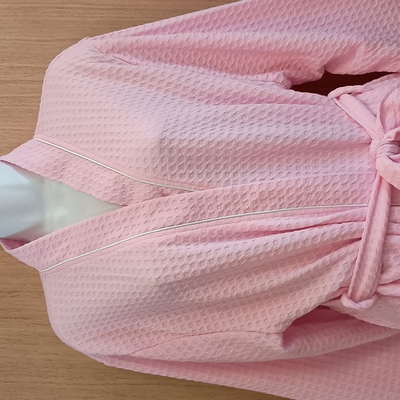 NWOT Jasmine Rose SZ L Pink Waffle Bath Robe - Picture 3 of 9